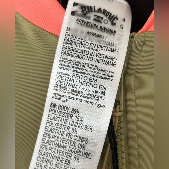 NWT Billabong long sleeve surf swimsuit medium - Picture 8 of 10